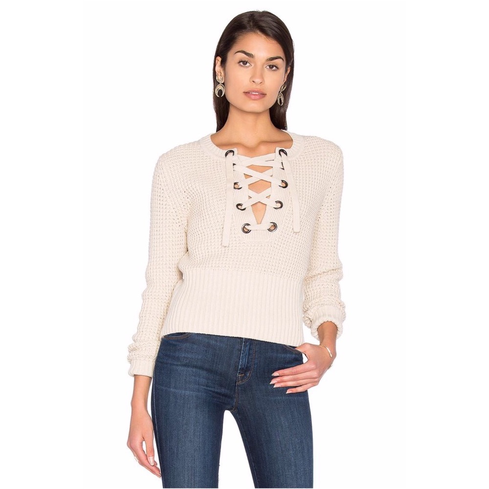 525 America Lace Up Sweater